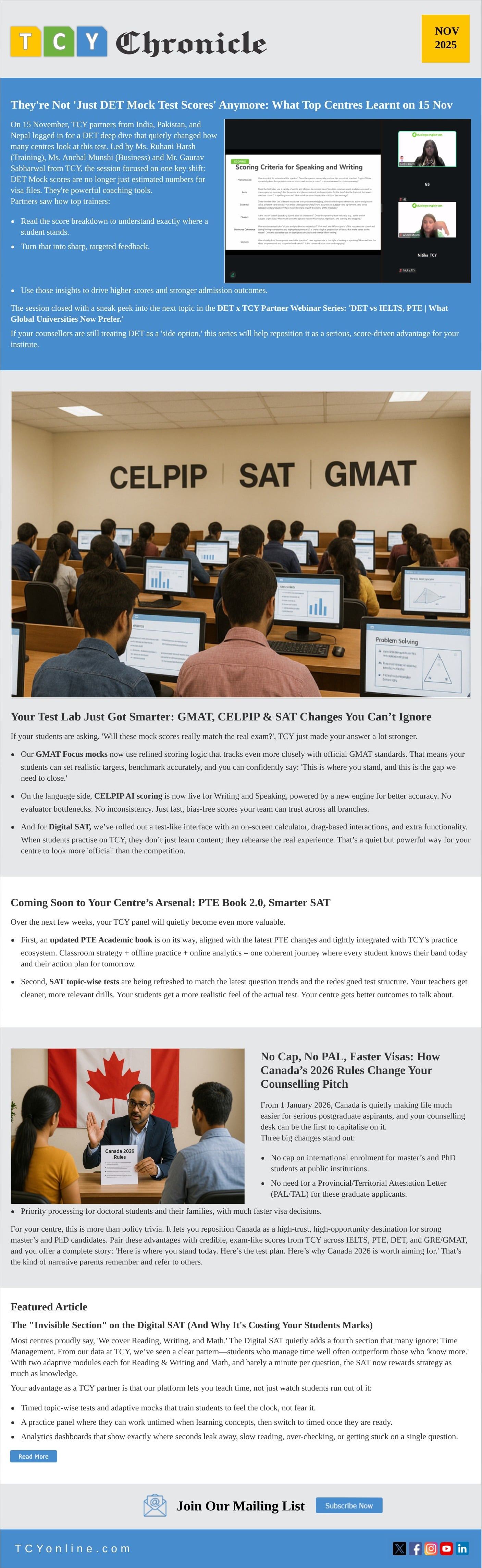 TCY Chronicle -November Edition