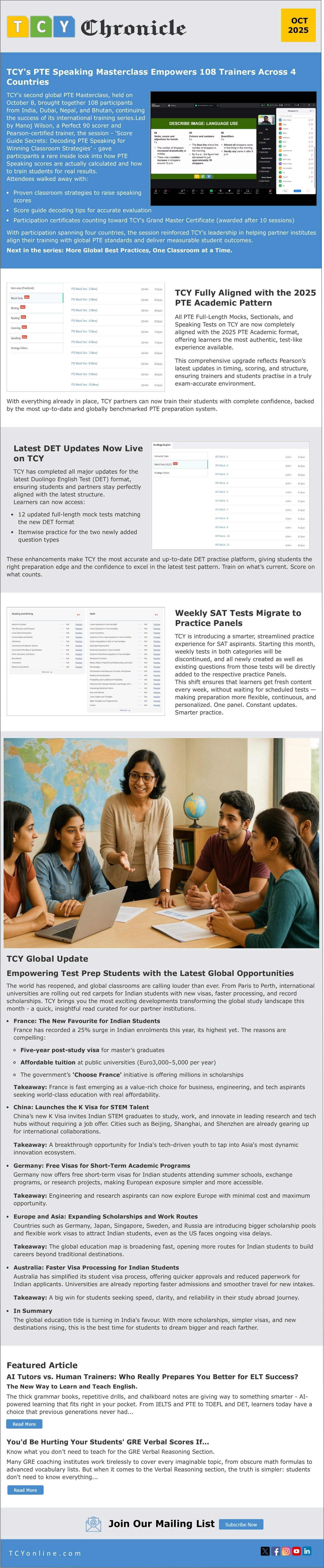 TCY Chronicle - October Edition