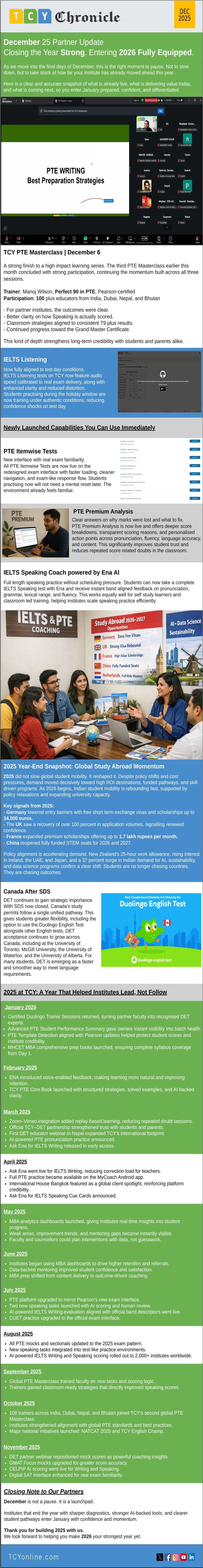 TCY Chronicle -December Edition